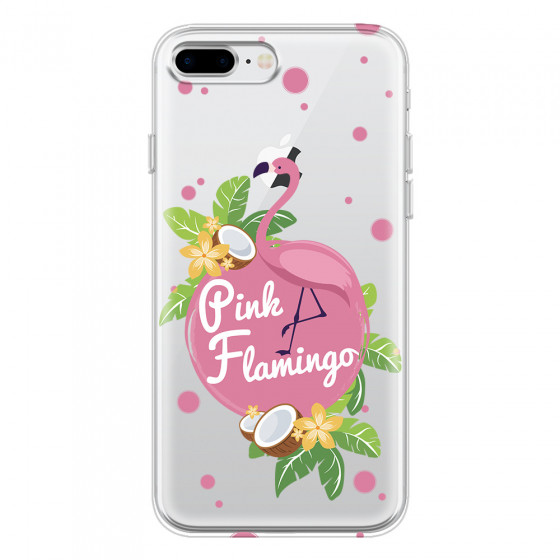 APPLE - iPhone 8 Plus - Soft Clear Case - Pink Flamingo