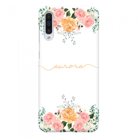 SAMSUNG - Galaxy A50 - 3D Snap Case - Gold Floral Handwritten