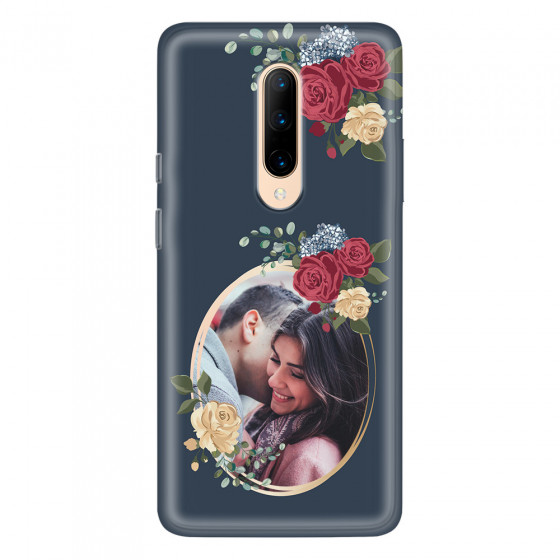 ONEPLUS - OnePlus 7 Pro - Soft Clear Case - Blue Floral Mirror Photo