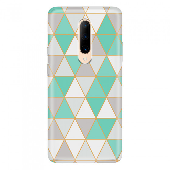 ONEPLUS - OnePlus 7 Pro - Soft Clear Case - Green Triangle Pattern