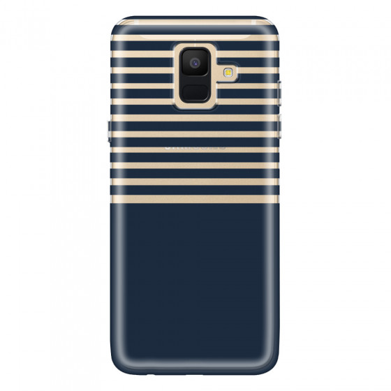 SAMSUNG - Galaxy A6 - Soft Clear Case - Life in Blue Stripes