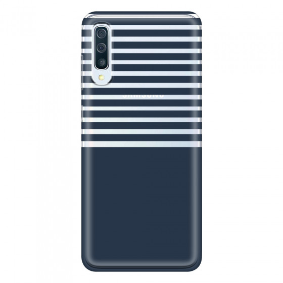 SAMSUNG - Galaxy A50 - Soft Clear Case - Life in Blue Stripes