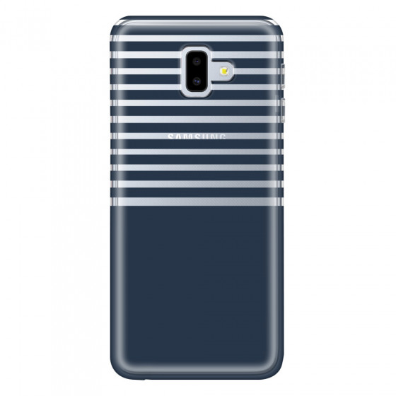 SAMSUNG - Galaxy J6 Plus - Soft Clear Case - Life in Blue Stripes