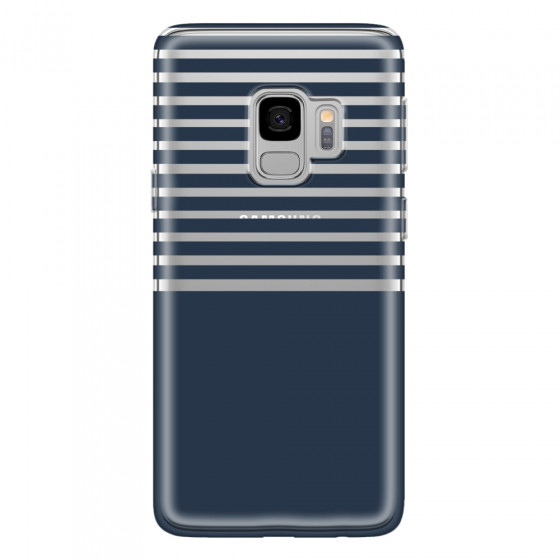 SAMSUNG - Galaxy S9 - Soft Clear Case - Life in Blue Stripes