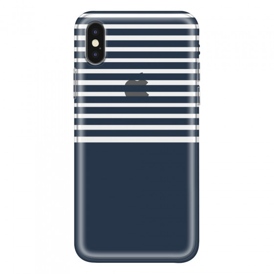 APPLE - iPhone XS Max - Soft Clear Case - Life in Blue Stripes