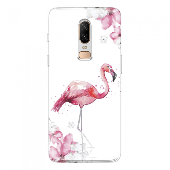 ONEPLUS - OnePlus 6 - Soft Clear Case - Pink Tropes