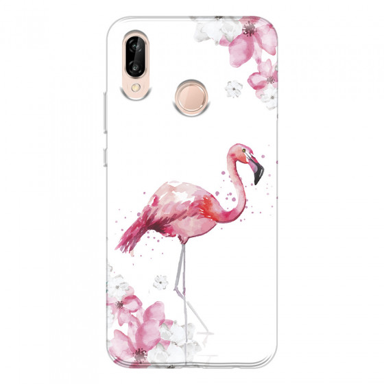 HUAWEI - P20 Lite - Soft Clear Case - Pink Tropes