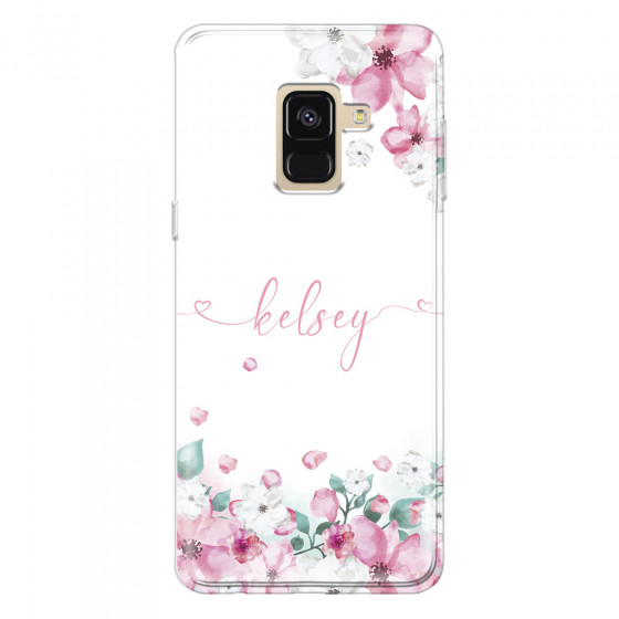 SAMSUNG - Galaxy A8 - Soft Clear Case - Watercolor Flowers Handwritten