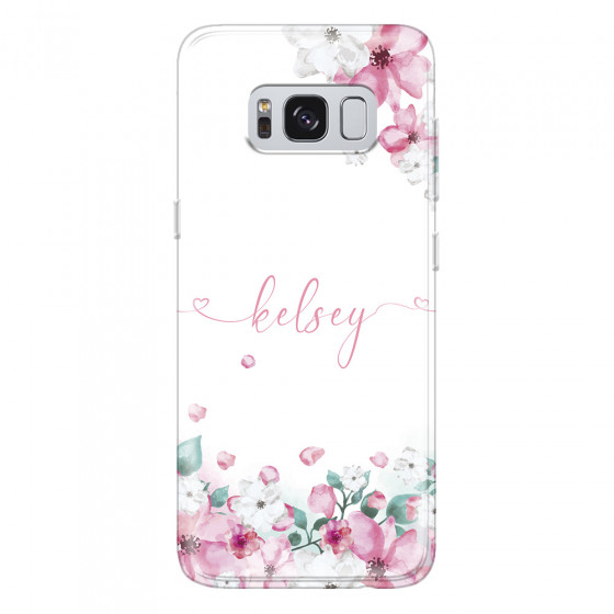 SAMSUNG - Galaxy S8 Plus - Soft Clear Case - Watercolor Flowers Handwritten