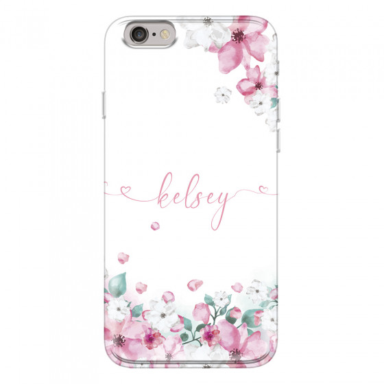 APPLE - iPhone 6S Plus - Soft Clear Case - Watercolor Flowers Handwritten