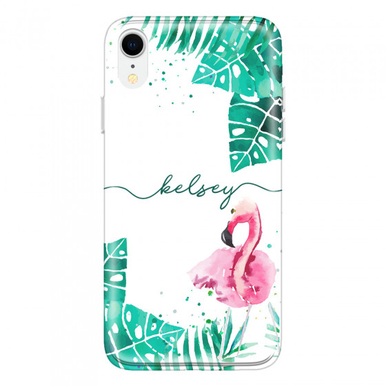 APPLE - iPhone XR - Soft Clear Case - Flamingo Watercolor