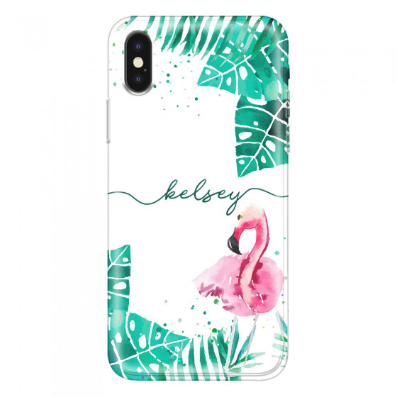 APPLE - iPhone XS Max - Soft Clear Case - Flamingo Watercolor