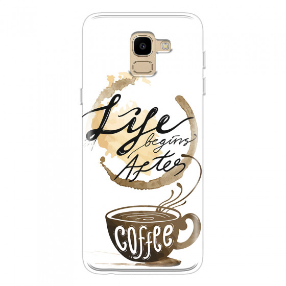 SAMSUNG - Galaxy J6 2018 - Soft Clear Case - Life begins after coffee