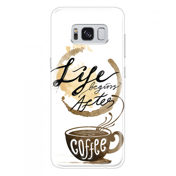 SAMSUNG - Galaxy S8 Plus - Soft Clear Case - Life begins after coffee