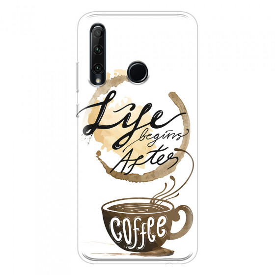 HONOR - Honor 20 lite - Soft Clear Case - Life begins after coffee
