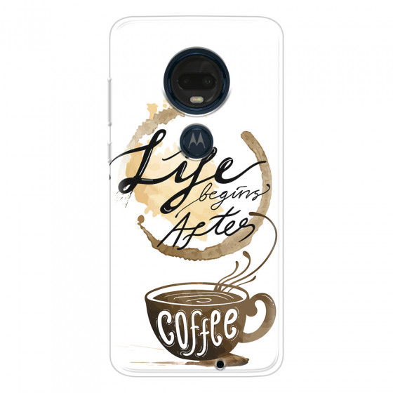 MOTOROLA by LENOVO - Moto G7 Plus - Soft Clear Case - Life begins after coffee