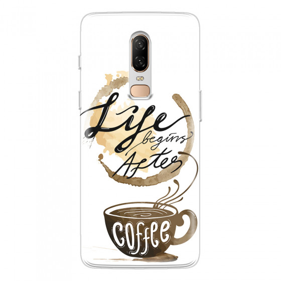 ONEPLUS - OnePlus 6 - Soft Clear Case - Life begins after coffee