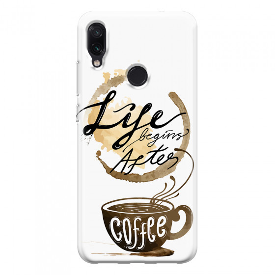 XIAOMI - Redmi Note 7/7 Pro - Soft Clear Case - Life begins after coffee