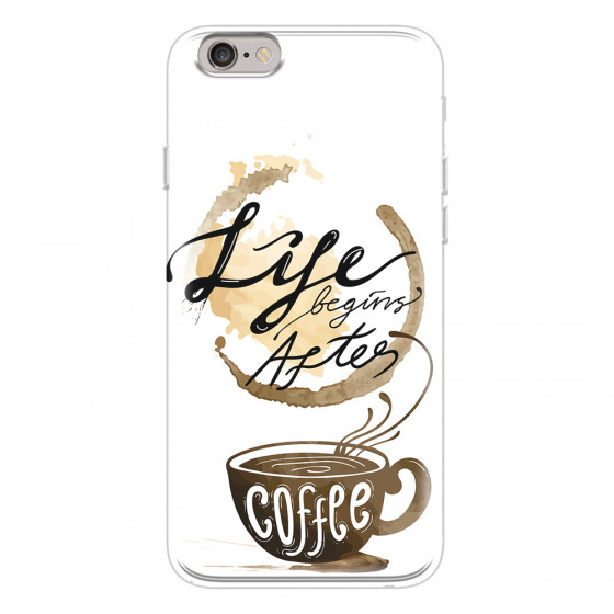 APPLE - iPhone 6S Plus - Soft Clear Case - Life begins after coffee