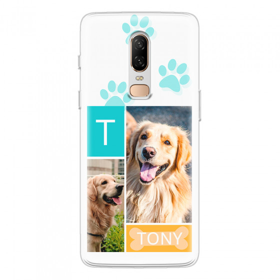 ONEPLUS - OnePlus 6 - Soft Clear Case - Dog Collage