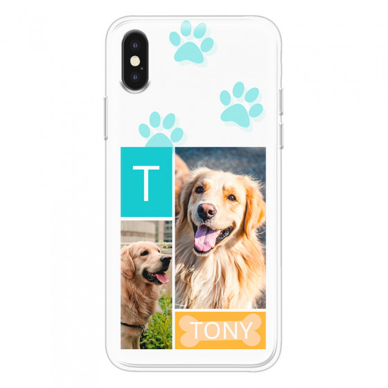 APPLE - iPhone XS Max - Soft Clear Case - Dog Collage