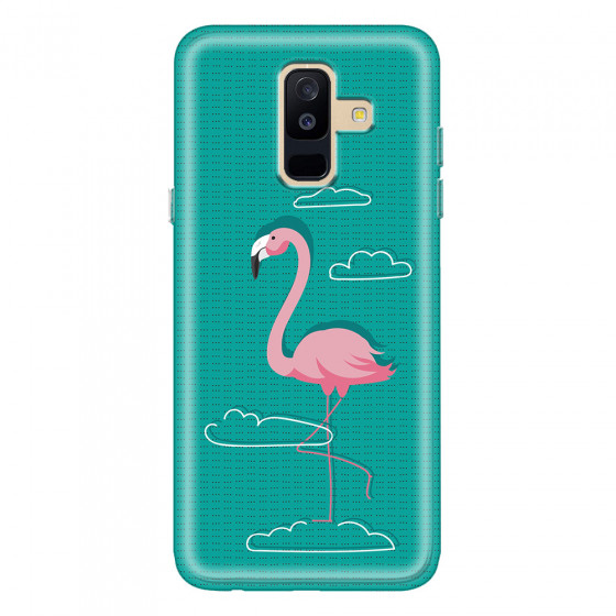 SAMSUNG - Galaxy A6 Plus 2018 - Soft Clear Case - Cartoon Flamingo