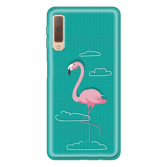 SAMSUNG - Galaxy A7 2018 - Soft Clear Case - Cartoon Flamingo