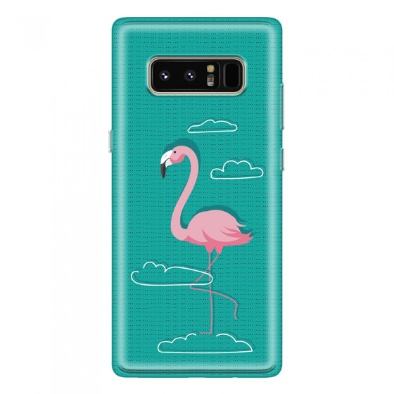 SAMSUNG - Galaxy Note 8 - Soft Clear Case - Cartoon Flamingo
