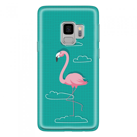SAMSUNG - Galaxy S9 - Soft Clear Case - Cartoon Flamingo