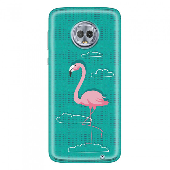 MOTOROLA by LENOVO - Moto G6 Plus - Soft Clear Case - Cartoon Flamingo