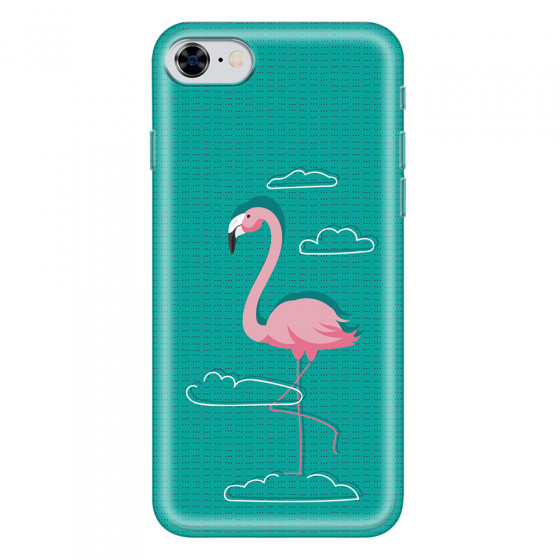 APPLE - iPhone 8 - Soft Clear Case - Cartoon Flamingo