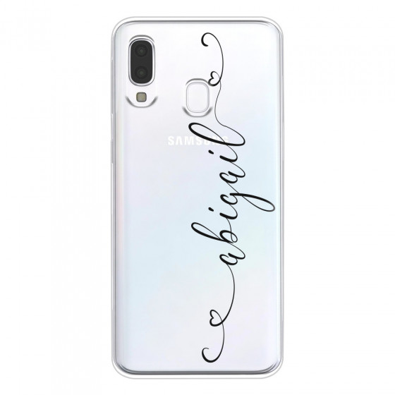 SAMSUNG - Galaxy A40 - Soft Clear Case - Dark Hearts Handwritten