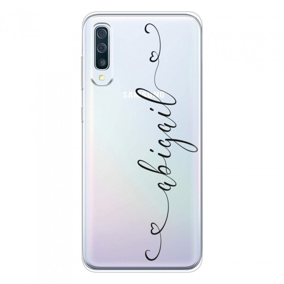 SAMSUNG - Galaxy A70 - Soft Clear Case - Dark Hearts Handwritten