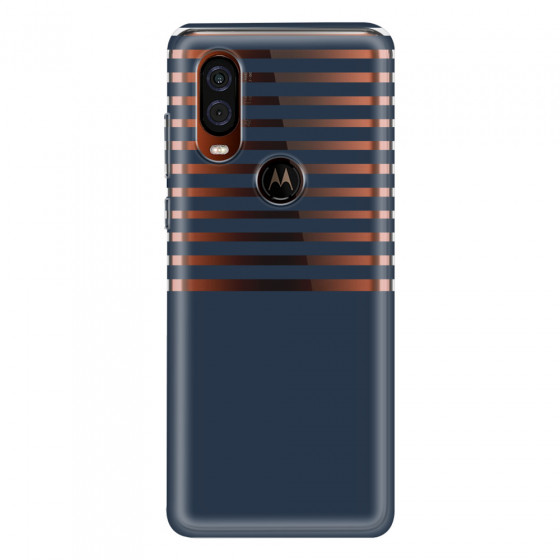 MOTOROLA by LENOVO - Moto One Vision - Soft Clear Case - Life in Blue Stripes
