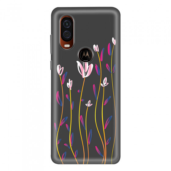MOTOROLA by LENOVO - Moto One Vision - Soft Clear Case - Pink Tulips