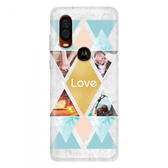 MOTOROLA by LENOVO - Moto One Vision - Soft Clear Case - Triangle Love Photo