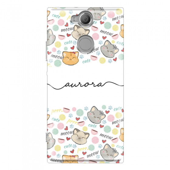 SONY - Sony XA2 - Soft Clear Case - Cute Kitten Pattern