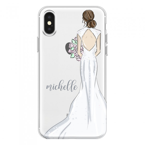 APPLE - iPhone X - Soft Clear Case - Bride To Be Brunette Dark