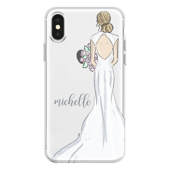 APPLE - iPhone X - Soft Clear Case - Bride To Be Blonde Dark
