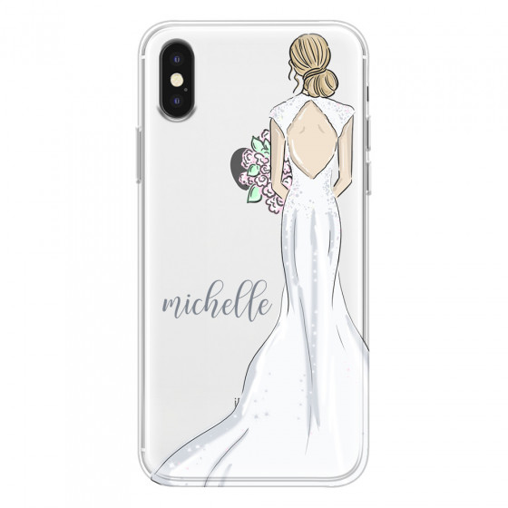 APPLE - iPhone XS - Soft Clear Case - Bride To Be Blonde Dark