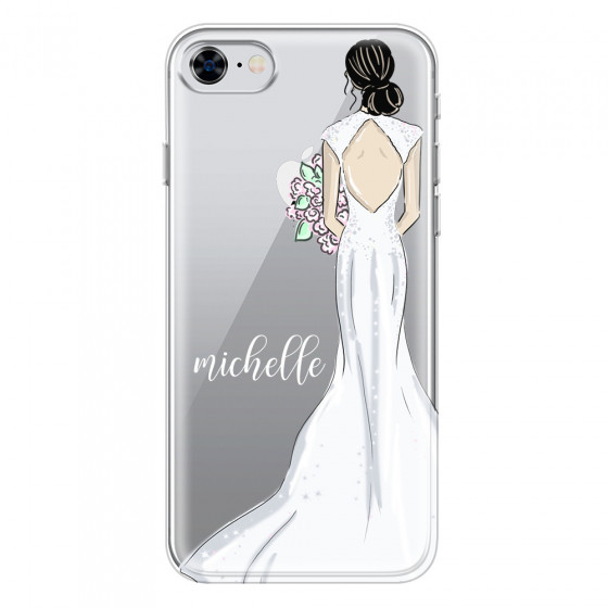 APPLE - iPhone 8 - Soft Clear Case - Bride To Be Blackhair