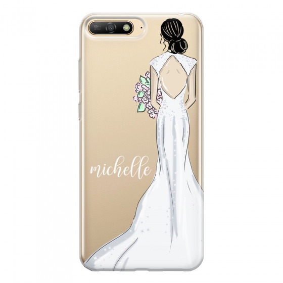 HUAWEI - Y6 2018 - Soft Clear Case - Bride To Be Blackhair