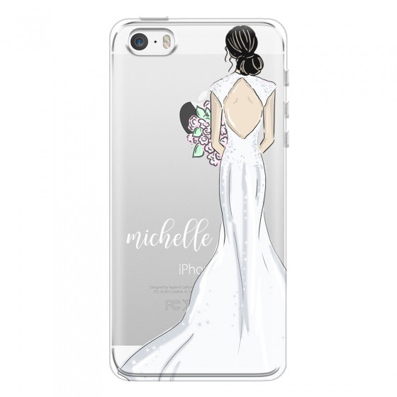 APPLE - iPhone 5S/SE - Soft Clear Case - Bride To Be Blackhair