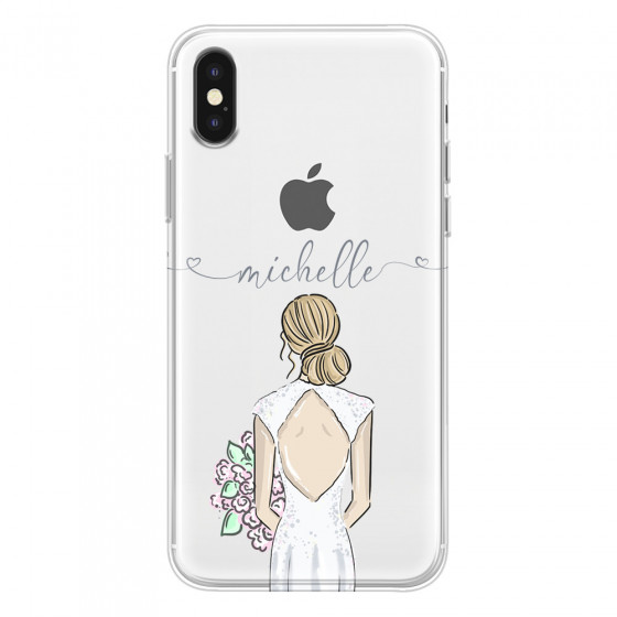APPLE - iPhone XS Max - Soft Clear Case - Bride To Be Blonde II. Dark