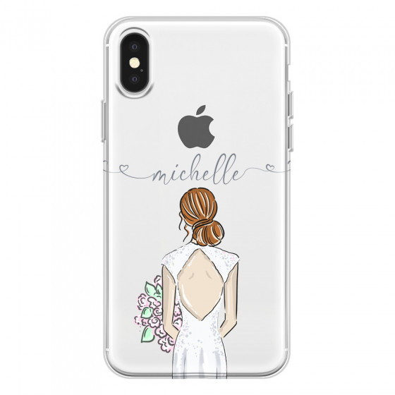 APPLE - iPhone X - Soft Clear Case - Bride To Be Redhead II. Dark