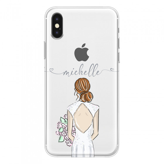APPLE - iPhone XS Max - Soft Clear Case - Bride To Be Redhead II. Dark