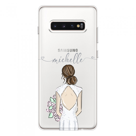 SAMSUNG - Galaxy S10 Plus - Soft Clear Case - Bride To Be Brunette II. Dark