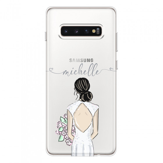 SAMSUNG - Galaxy S10 Plus - Soft Clear Case - Bride To Be Blackhair II. Dark