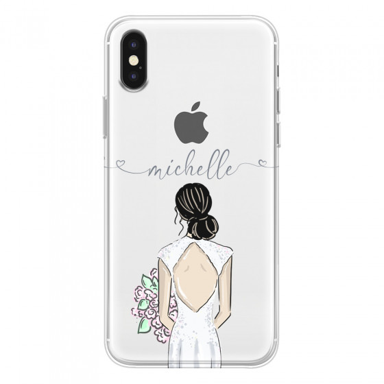 APPLE - iPhone XS Max - Soft Clear Case - Bride To Be Blackhair II. Dark