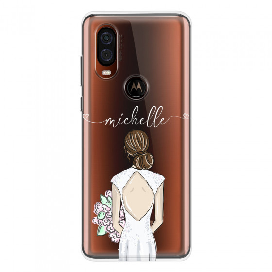MOTOROLA by LENOVO - Moto One Vision - Soft Clear Case - Bride To Be Brunette II.